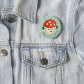 Funny Mushroom Food Character Weird Oddity Ronde Button 5,7 Cm (In situ)