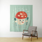 Funny Mushroom Food Character Weird Oddity Wandkleed (In situ)