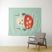 Funny Mushroom Food Character Weird Oddity Wandkleed (In Situ (horizontaal))