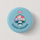 Funny Mushroom met Fungi Pun Ronde Button 3,2 Cm (Voorkant)