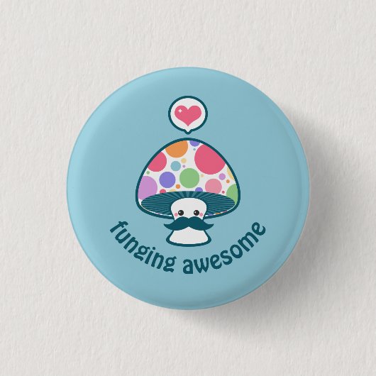 Funny Mushroom met Fungi Pun Ronde Button 3,2 Cm (Voorkant)