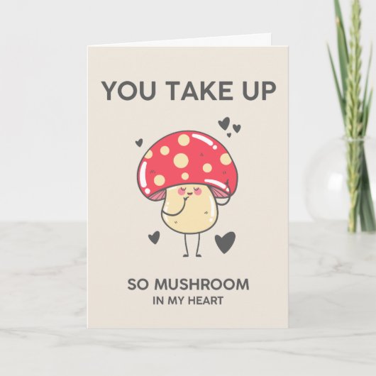 Funny Mushroom Pun Valentine Feestdagen Kaart (Voorkant)