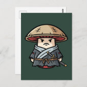 Funny Mushroom Ronin Wandering Samurai Illustratio Briefkaart (Voorkant / Achterkant)