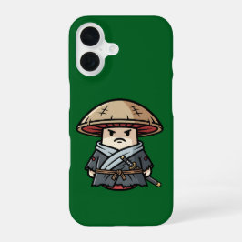 Funny Mushroom Ronin Wandering Samurai Illustratio iPhone 16 Hoesje