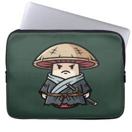 Funny Mushroom Ronin Wandering Samurai Illustratio Laptop Sleeve
