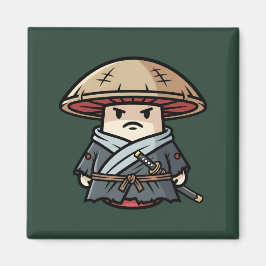 Funny Mushroom Ronin Wandering Samurai Illustratio Magneet