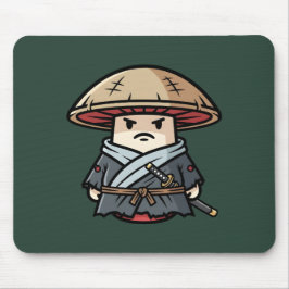 Funny Mushroom Ronin Wandering Samurai Illustratio Muismat