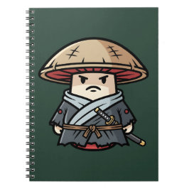 Funny Mushroom Ronin Wandering Samurai Illustratio Notitieboek