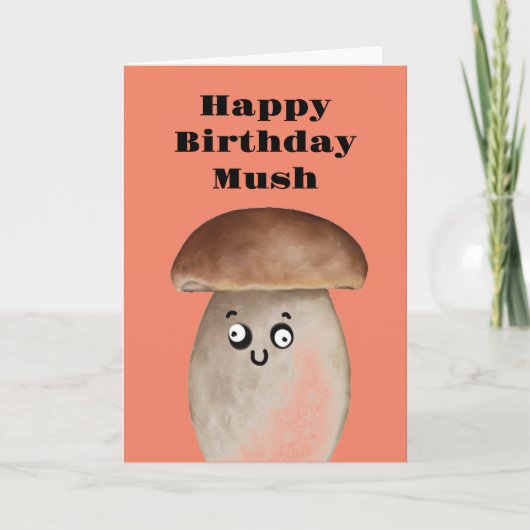 Funny Mushroom Verjaardag Kaart (Voorkant)