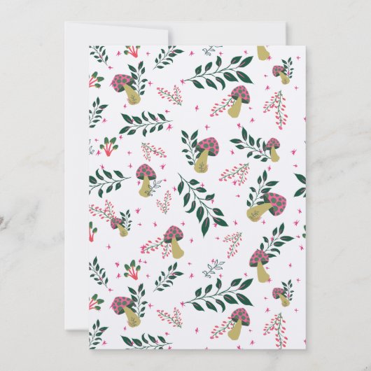 Funny Mushrooms en Fairy Tale Garden Baby shower Kaart (Achterkant)