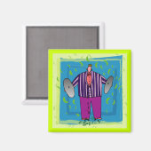 Funny Music Cartoon Magnet (Voorkant / Achterkant)