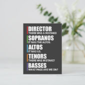 Funny Music Choir Singing Choir Joke Briefkaart (Staand voorkant)