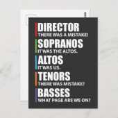 Funny Music Choir Singing Choir Joke Briefkaart (Voorkant / Achterkant)