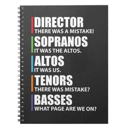 Funny Music Choir Singing Choir Joke Notitieboek (Voorkant)