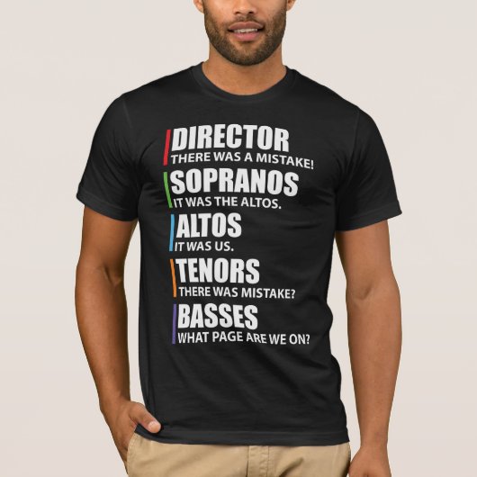 Funny Music Choir Singing Choir Joke T-shirt (Voorkant)