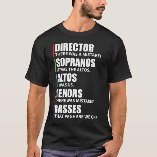 Funny Music Choir Singing Choir Joke T-shirt (Voorkant)