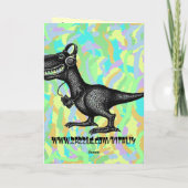 Funny Music Dinosaur happy verjaardagskaart Kaart (Achterkant)