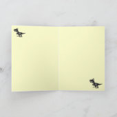 Funny Music Dinosaur happy verjaardagskaart Kaart (Binnen)