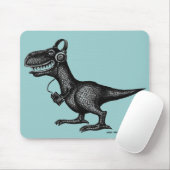Funny Music dinosaur pen inkttekenkunst mousepad Muismat (Met muis)