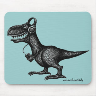 Funny Music dinosaur pen inkttekenkunst mousepad Muismat