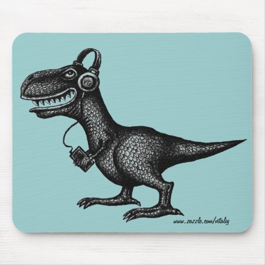 Funny Music dinosaur pen inkttekenkunst mousepad Muismat (Voorkant)