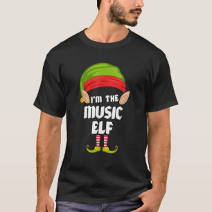 Funny Music Elf Matching Family Group PJ Kerstmis T-shirt