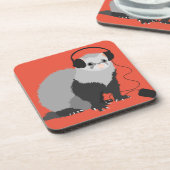 Funny Music Lover Ferret Bier Onderzetter (Linkerzijde)
