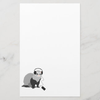 Funny Music Lover Ferret Briefpapier