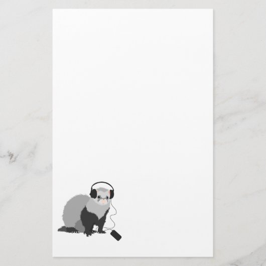 Funny Music Lover Ferret Briefpapier (Voorkant)