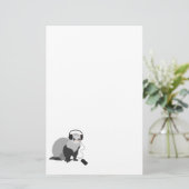 Funny Music Lover Ferret Briefpapier (Staand voorkant)