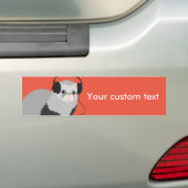 Funny Music Lover Ferret Bumpersticker (Op auto)