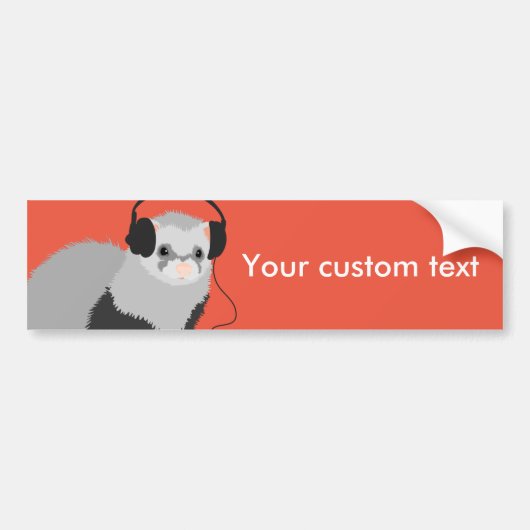 Funny Music Lover Ferret Bumpersticker (Voorkant)
