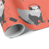 Funny Music Lover Ferret Cadeaupapier (Rol Hoek)