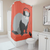 Funny Music Lover Ferret Douchegordijn (In situ)