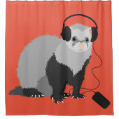 Funny Music Lover Ferret Douchegordijn (Voorkant)