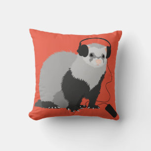 Funny Music Lover Ferret Kussen
