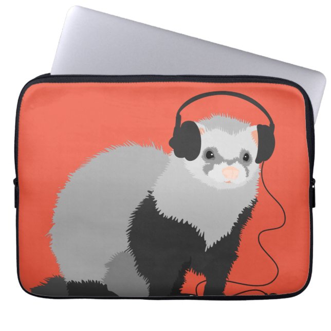 Funny Music Lover Ferret Laptop Sleeve (Voorkant)