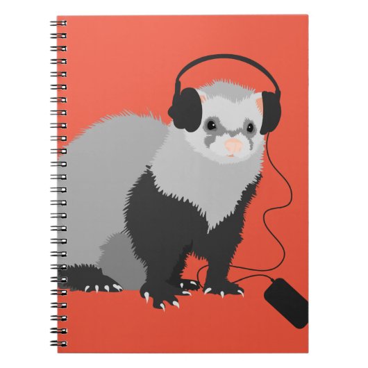 Funny Music Lover Ferret Notitieboek (Voorkant)