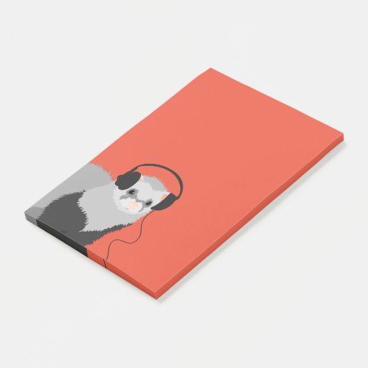 Funny Music Lover Ferret Post-it® Notes (Schuin)