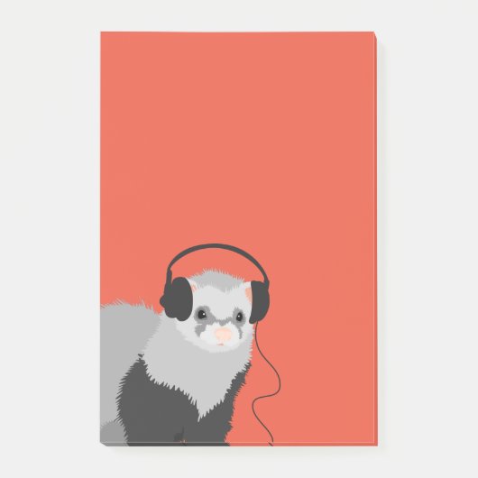Funny Music Lover Ferret Post-it® Notes (Voorkant)