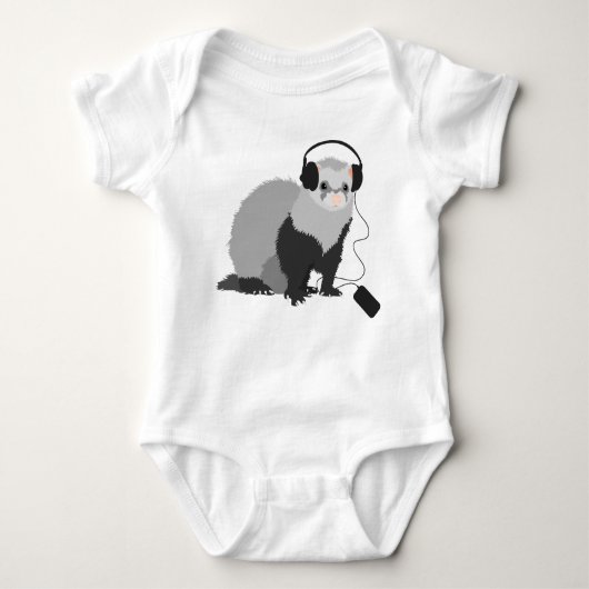 Funny Music Lover Ferret Romper (Voorkant)
