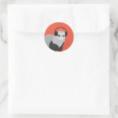 Funny Music Lover Ferret Ronde Sticker (Tas)