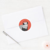 Funny Music Lover Ferret Ronde Sticker (Envelop)