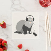 Funny Music Lover Ferret Servet (Insitu)