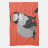 Funny Music Lover Ferret Theedoek (Verticaal)