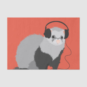 Funny Music Lover Ferret Tissuepapier