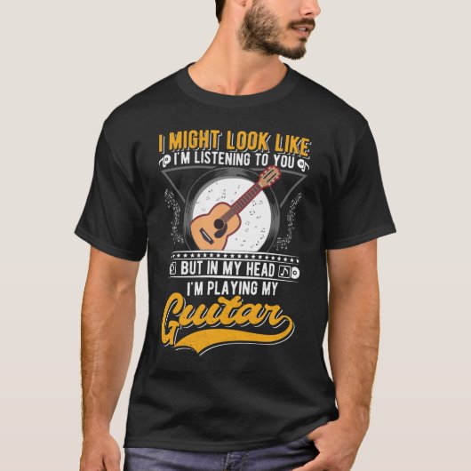 Funny Music Lover Guitarist Acoustic Guitar T-shirt (Voorkant)