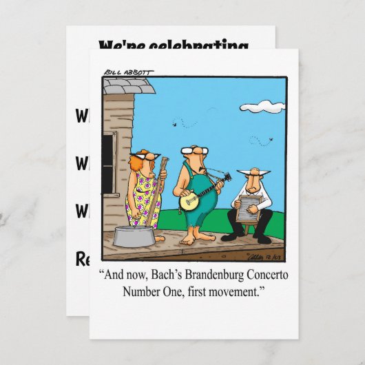 Funny Music School Afstuderen Uitnodiging (Voorkant / Achterkant)