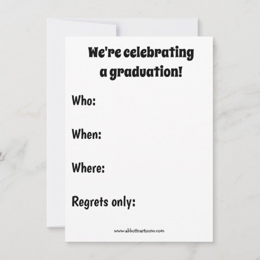 Funny Music School Afstuderen Uitnodiging (Achterkant)