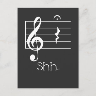 Funny Music Shh Quarter Rest en Fermata Musician Briefkaart
